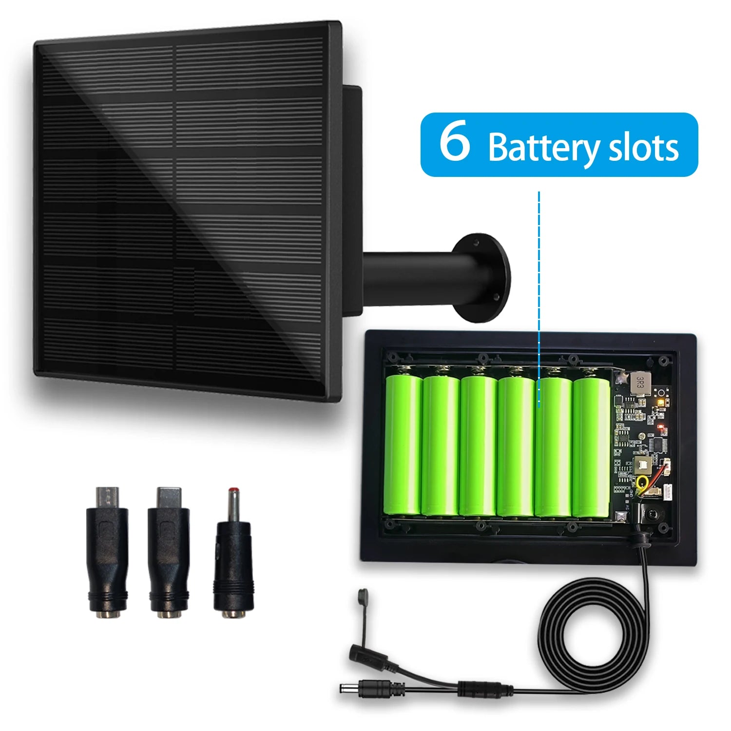 4W Solar Panel Waterproof Micro USB/TypeC Output 5V Solar Cells Charge Install 18650 Battery Outdoor For Leds or Remote Sensors