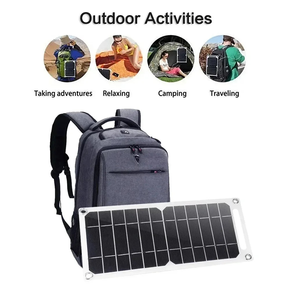 5V 5-35W Portable Solar Panel USB Charger For Phone Power Bank Outdoor Camping RV Sunpower  solar panel usb