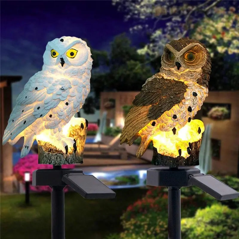 Solar Owl Ground Light LED Outdoor Courtyard Lamp Garden Light Waterproof Stake Light Pathway Decor Solar Patio Ground Lantern