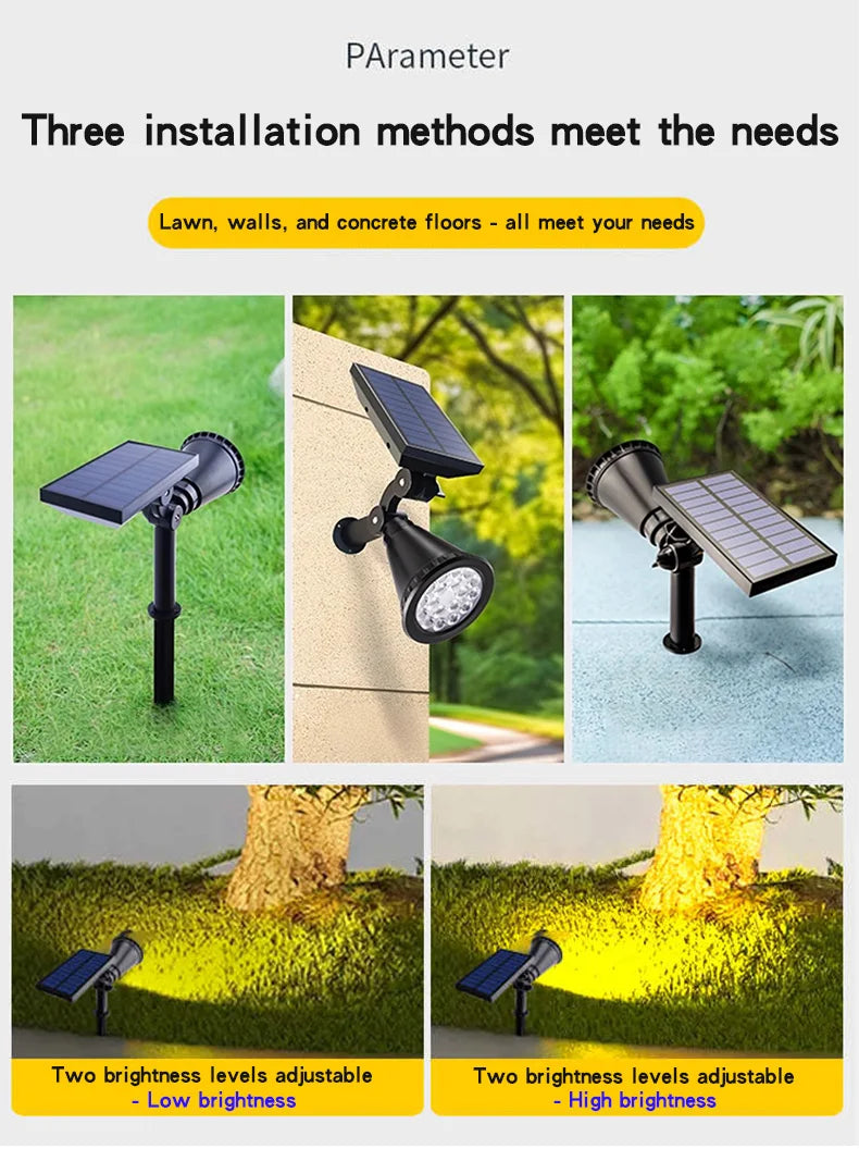 Solar lawn light, ground-mounted lamp, outdoor waterproof courtyard, villa garden, tree lighting, landscape spotlight