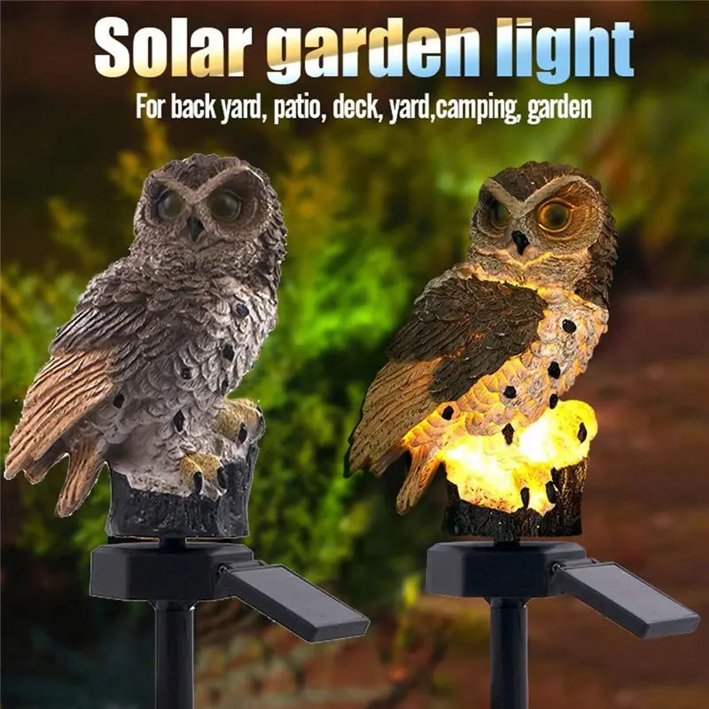 Solar Owl Ground Light LED Outdoor Courtyard Lamp Garden Light Waterproof Stake Light Pathway Decor Solar Patio Ground Lantern
