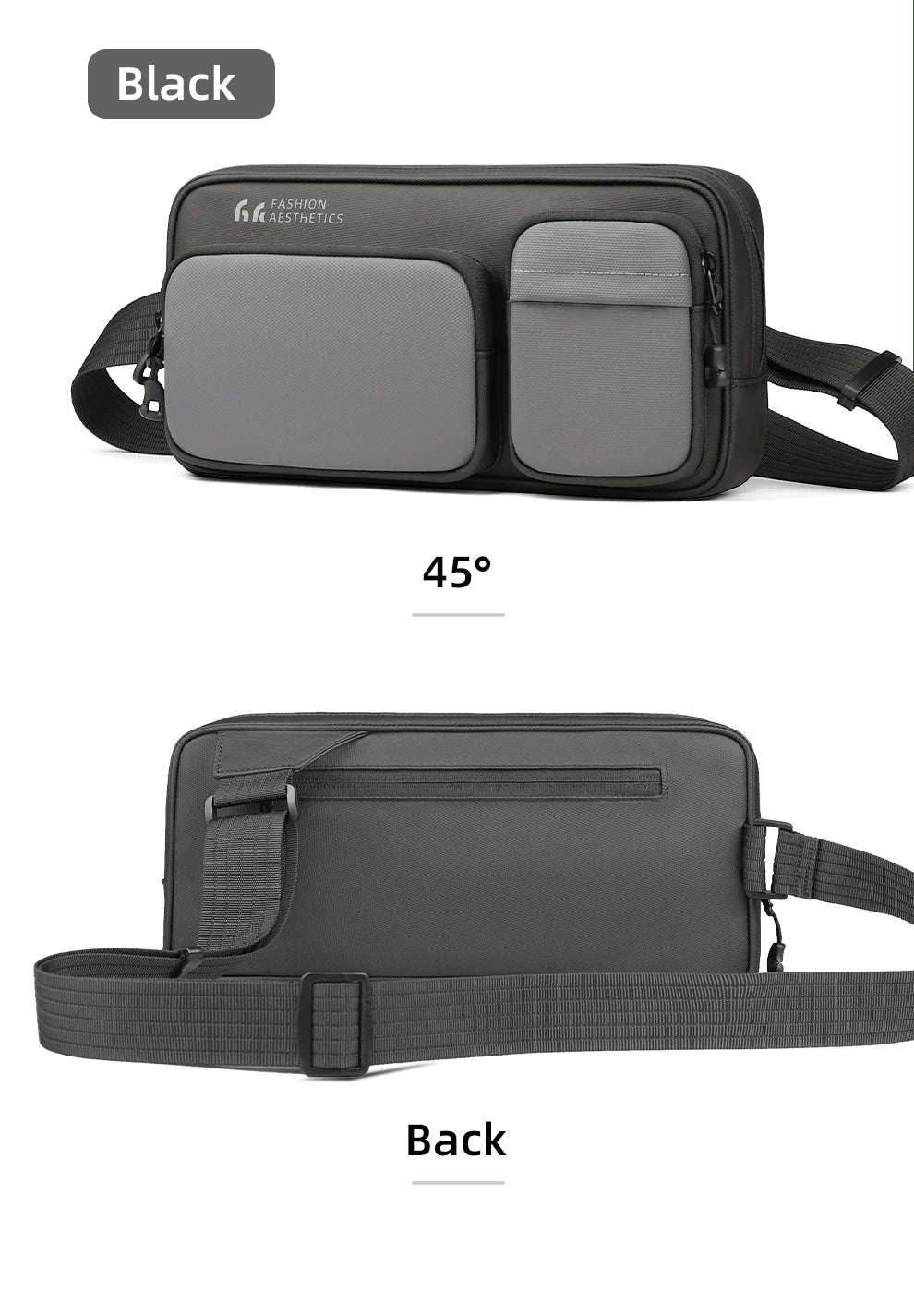 HK Lightweight Crossbody Bag For Men Waterproof Shoulder Messenger Bag Compatible With Handheld Game Console Travel Chest Pouch