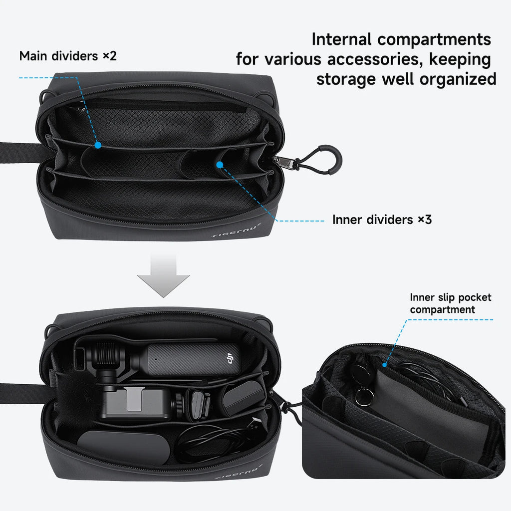 Tigernu Small Storage Bag For Travel Clutch Bag Men Handheld Bags Waterproof TPU Bags Male Portable Bag For PTZ Camera POCKET 3