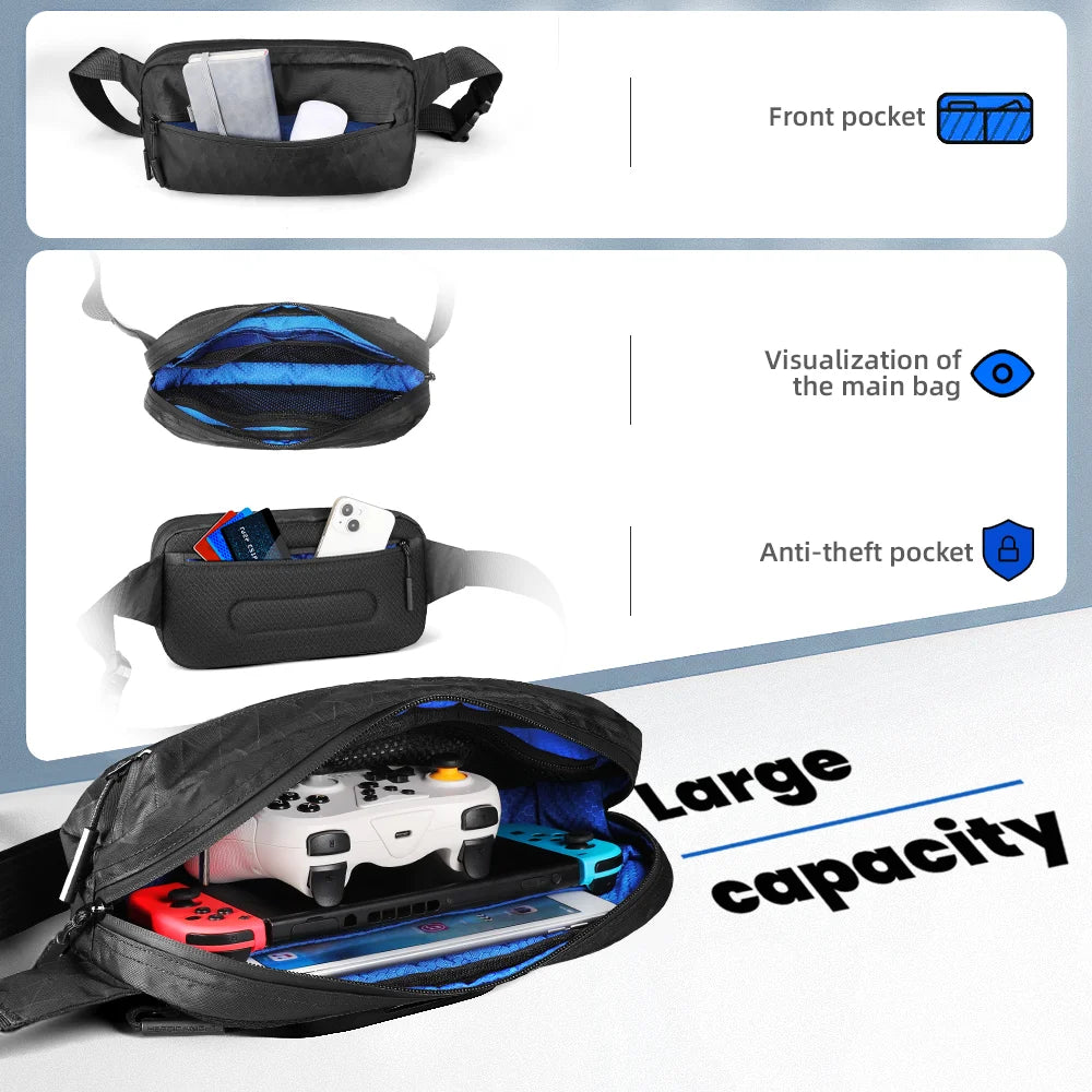 HK Sling Bag for Men X-Pac Fabric Crossbody Bag Small Men's Shoulder Bag Waterproof Chest Bag Ultra-light Fanny Pack Phone Pouch