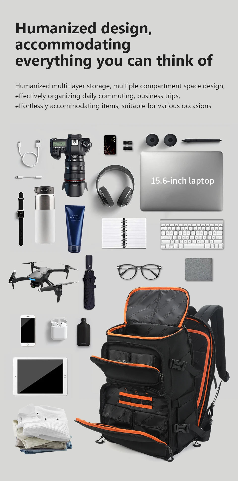 Tigernu Backpacks Men Camera Backpack 14 15.6inch Laptop Backpacks Drone Package Waterproof Cover Travel Backpack Bags Knapsack