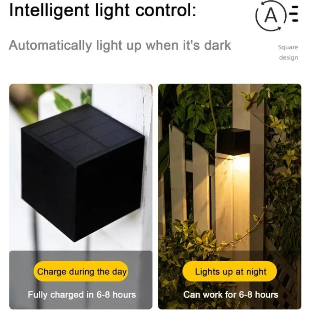Solar Lights for Outdoor Solar Wall Lights Garden LED Solar Light Wireless Waterproof Fence Lighting for Porch Path Garage