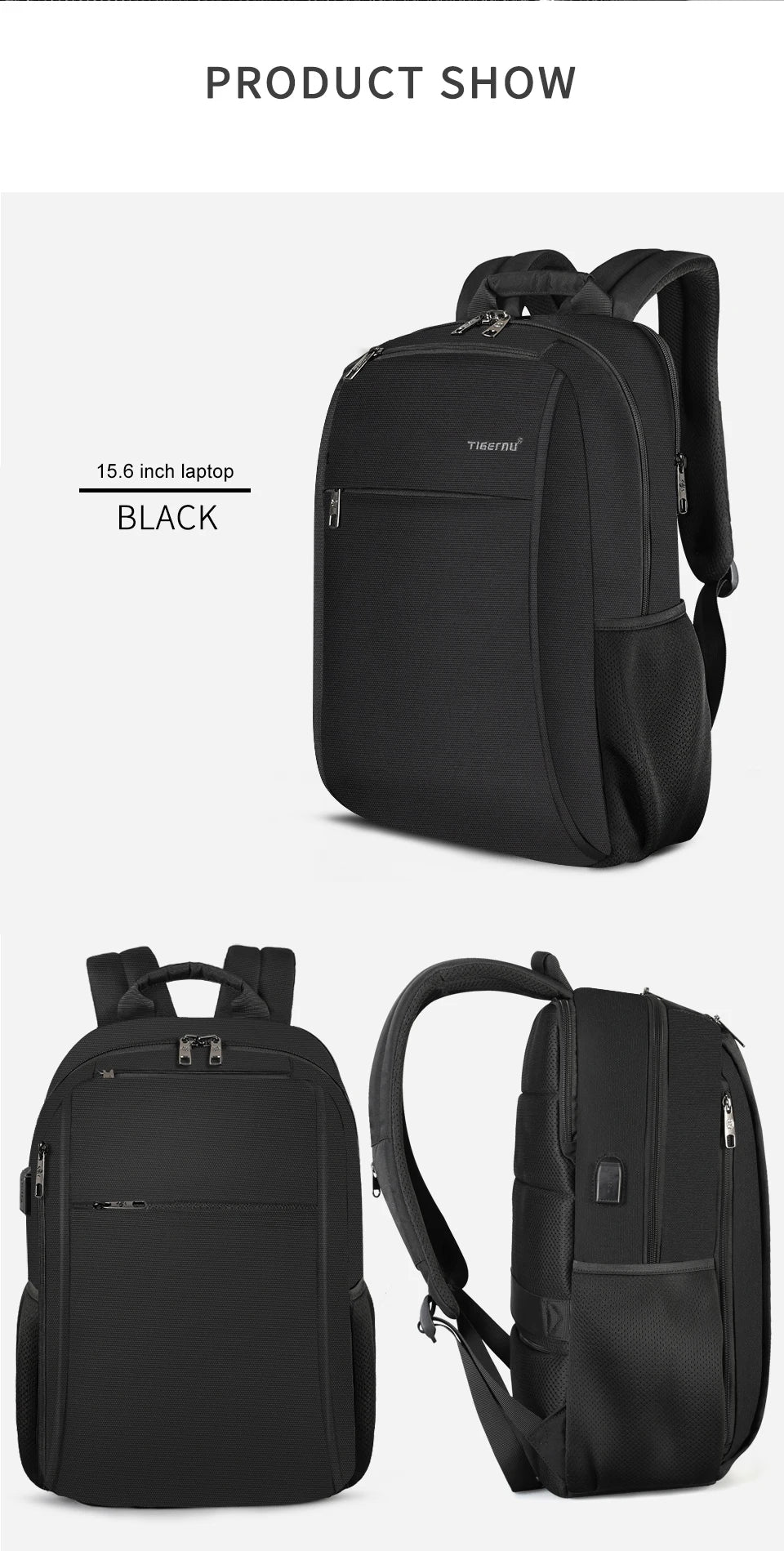 Lifetime Warranty Backpack Men 15.6 17inch Laptop Backpack Waterproof Bag With 4.0A USB Charging Port Travel Backpack For School