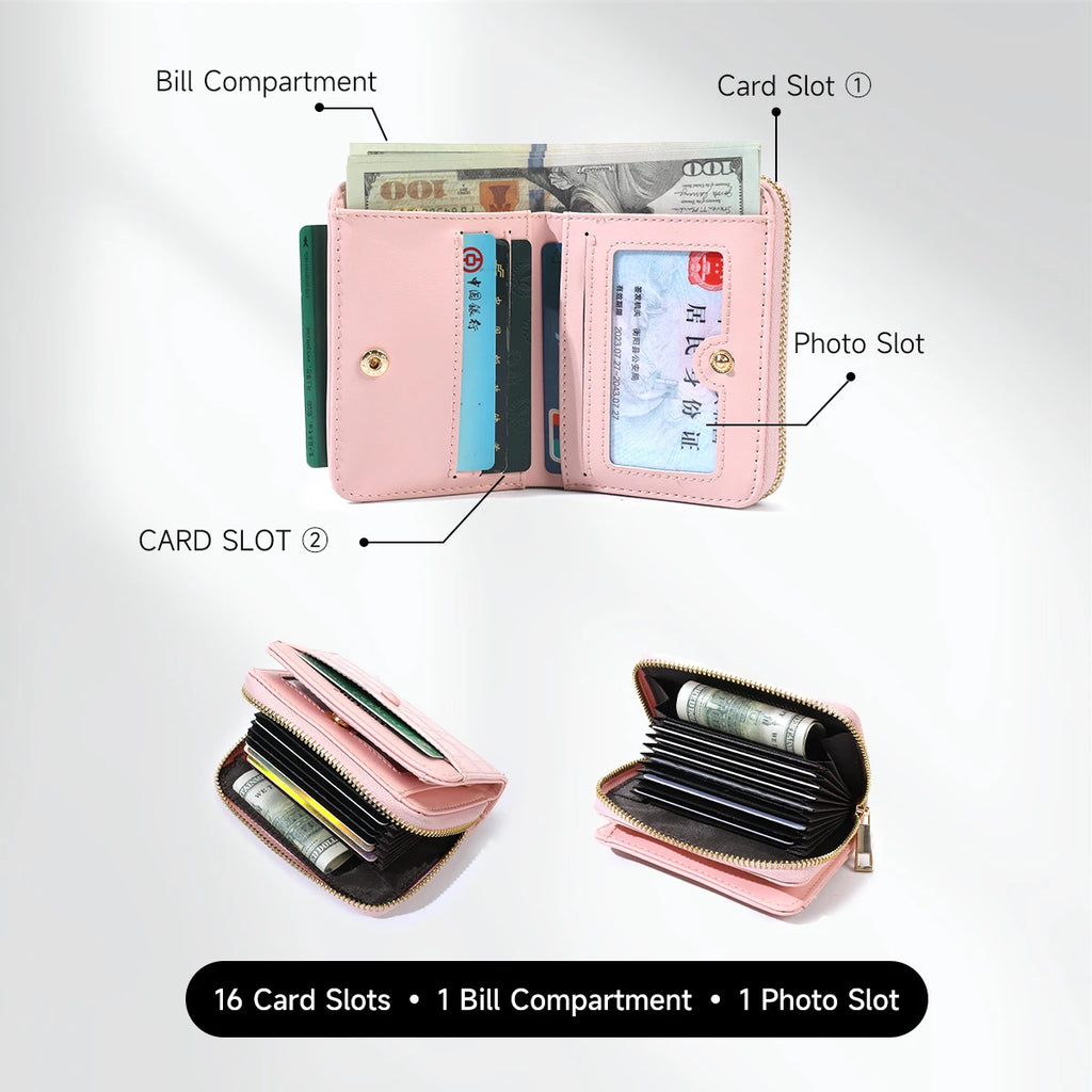 Tigernu Woman's Wallets Pink Card Wallet Purses For Woman Genuine Leather Coin Purses Light Women Card Holders Female Card Bags