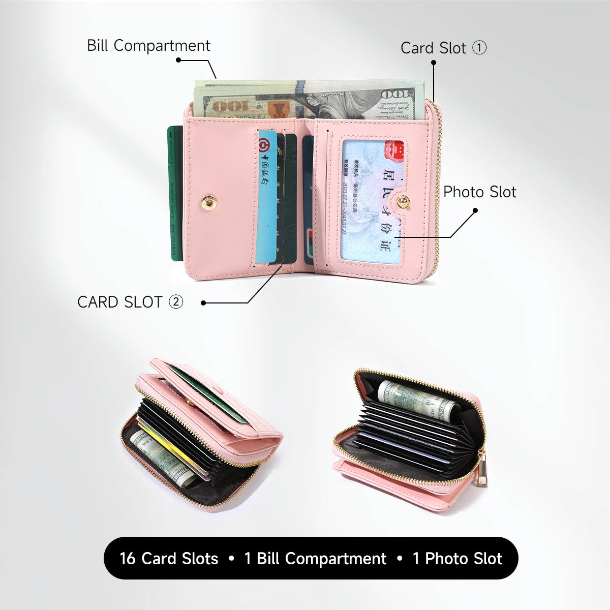 Tigernu Woman's Wallets Pink Card Wallet Purses For Woman Genuine Leather Coin Purses Light Women Card Holders Female Card Bags