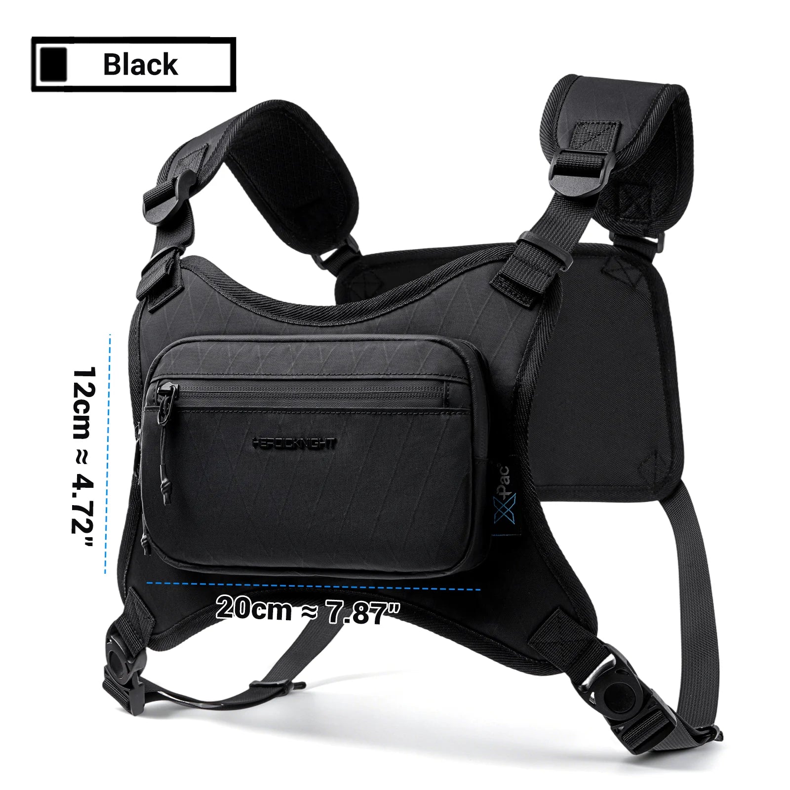HK Chest Pack X-PAC Material Waterproof Lightweight Men's Backpack The Chest Pack is Ideal for Hiking Running Outdoor Activities