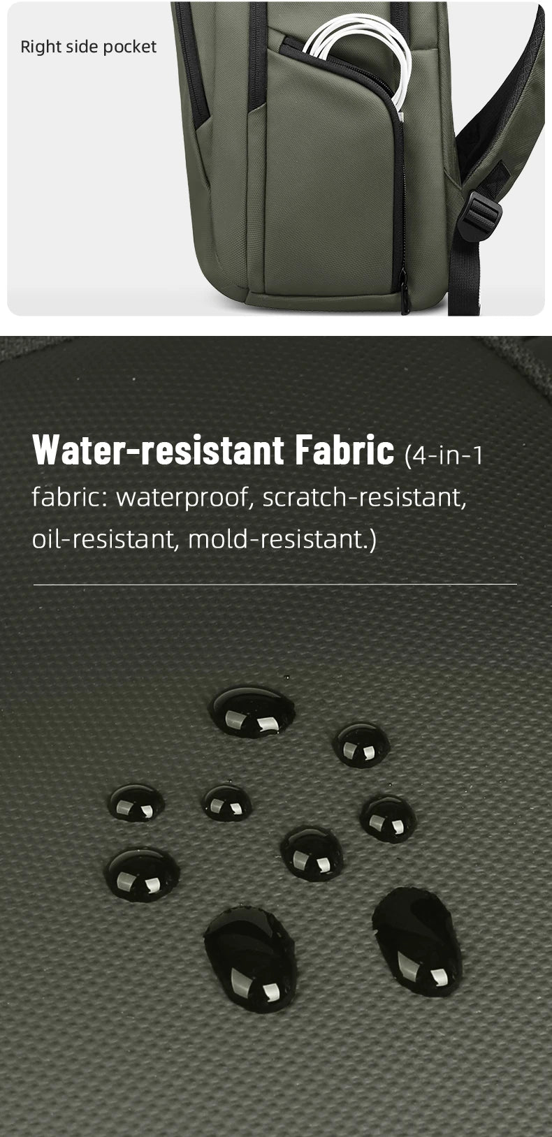 HK Casual Business Backpack for Men Travel Daypack Waterproof 17.3 Inch Laptop Bag for Work Office College Bag with USB Charging