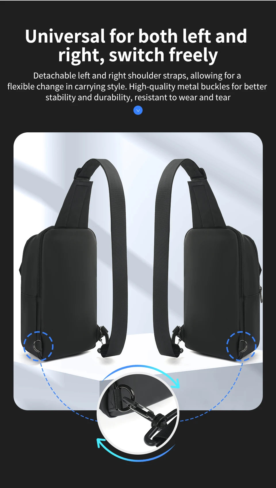 Tigernu Chest Bag Men 9.7inch IPad Pack Korean Style Shoulder Bag Waterproof Crossbody Bag Men's Anti-Theft Pack TSA