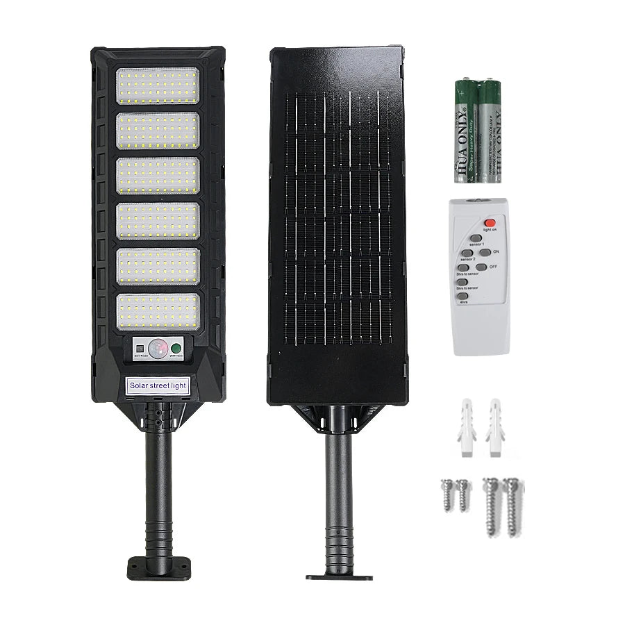 20000LM Solar Lights Outdoor External Solar Lamp with Motion Sensor Remote Control Solar Powered Spotlight Lamp Wall Street Lamp