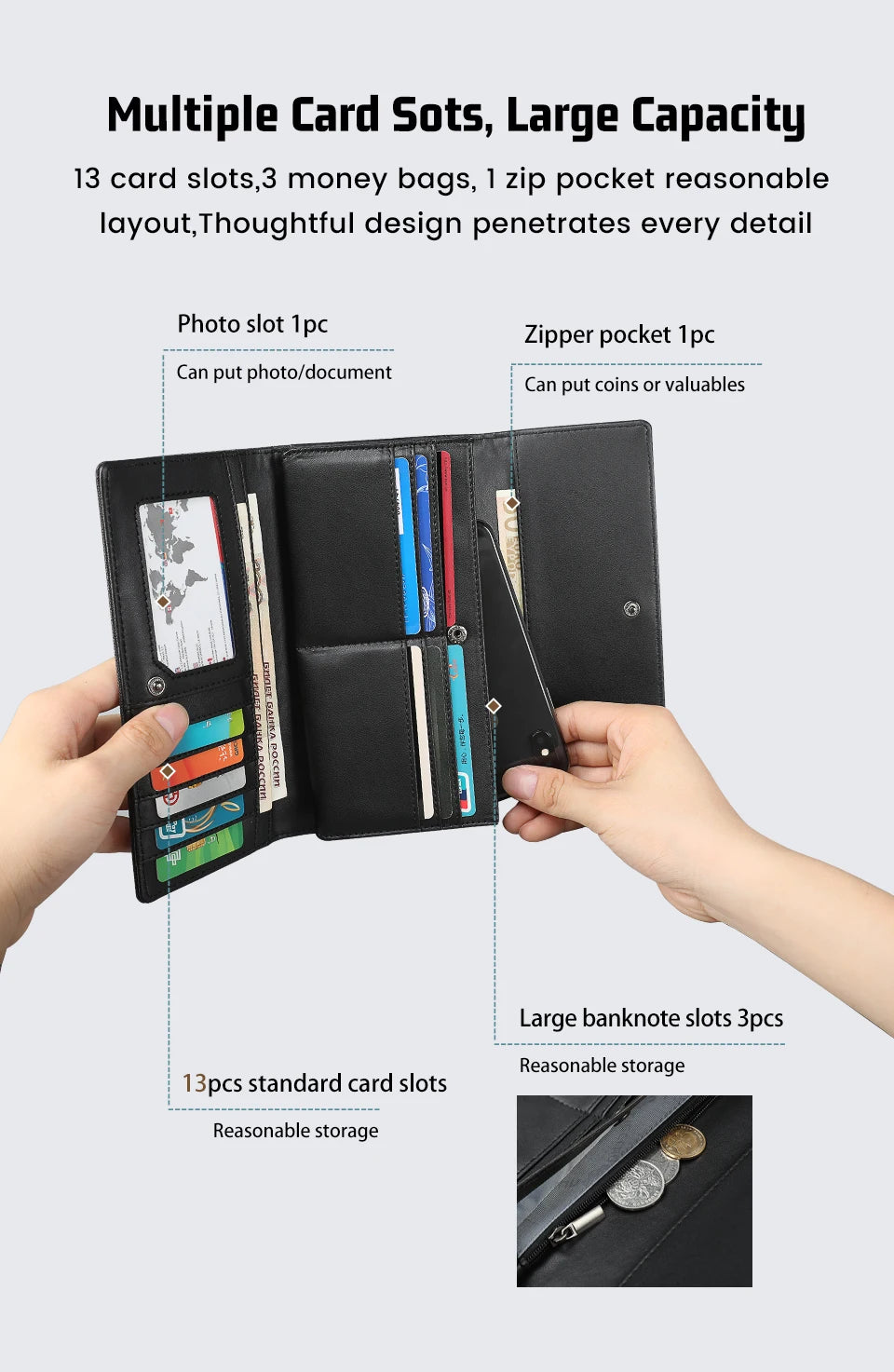 Tigernu Wallets Men Long Purses Male Handbags Coin Purse Cards Holder Oxford Billfold Wallet With Gift Box Money Clips Mens Bags