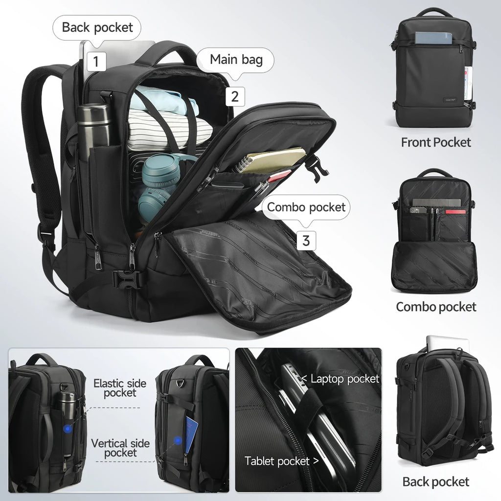 Tigernu Large Capacity Backpacks Men Waterproof Travel Backpacks Hiking Bag Laptop Backpacks For 14 15.6 Rucksack Male Knapsack
