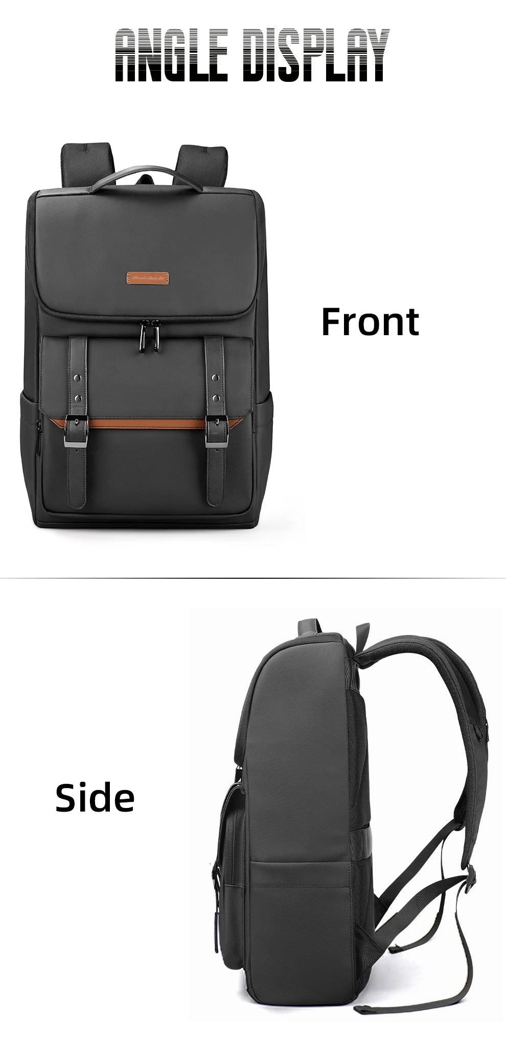 HK Vintage 17.3 inch Laptop Backpack Men Anti-theft Travel Backpack Waterproof Business Computer Bag Daily College Daypack Male