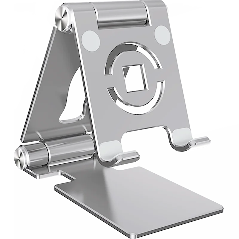 Foldable Mobile Phone Holder 360 Degree Rotating Swivel  Hollowed Tablet Riser Anti Slip Height Adjustable for IPad/iPhone 14