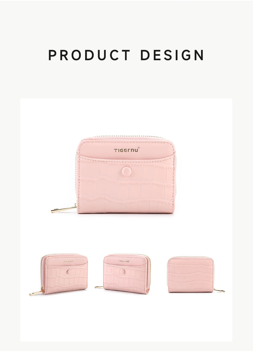 Tigernu Woman's Wallets Pink Card Wallet Purses For Woman Genuine Leather Coin Purses Light Women Card Holders Female Card Bags