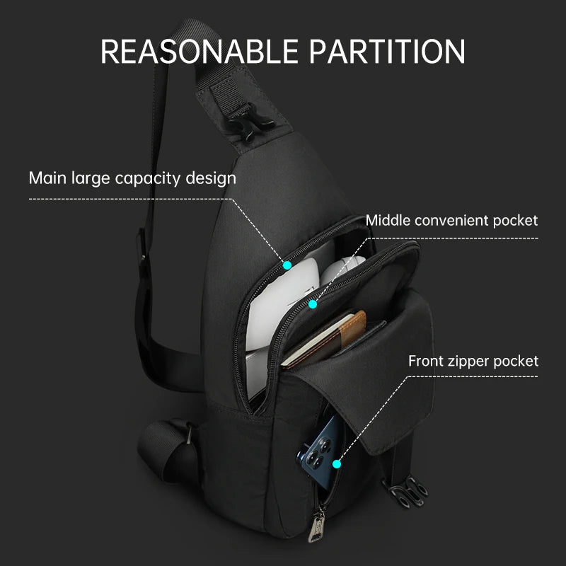 Tigernu Light Crossbody Bags For Men Waterproof Chest Bag Oxford Bags Shoulder Bag College Male Mini Sling Bag Handbag Messenger