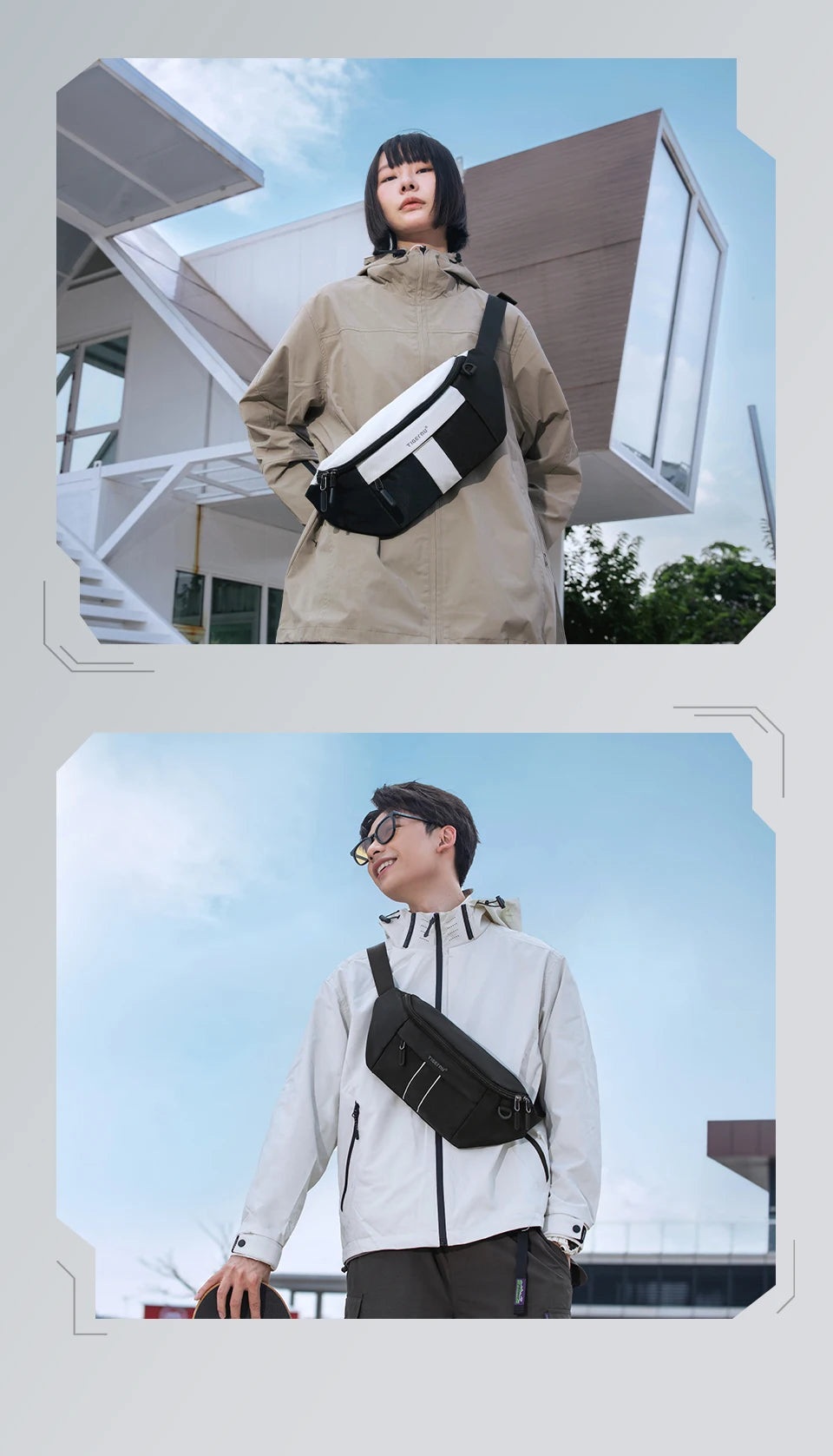 Tigernu Chest Bag For Men Fashion Shoulder Bag Multi-colors Bags Male Sling Bag Crossbody For Women Messenger Bags Boy Mini Bags