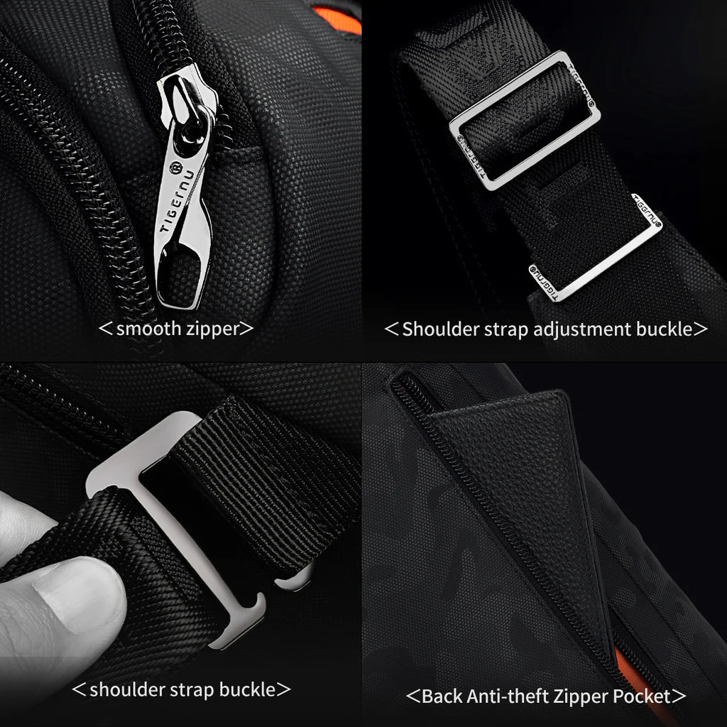Tigernu Men Fashion Shoulder Bags For Men 9.7 11inch Ipad Bag Chest Pack Men Waterproof Large Capacity Crossbody Bags Mini Bags