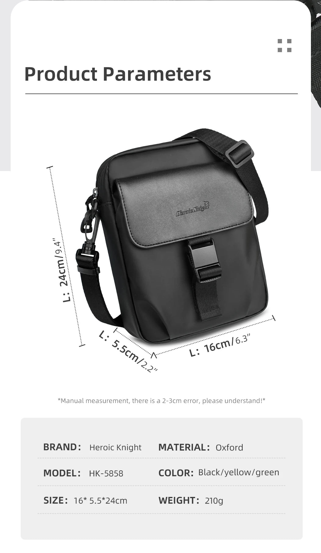 HK Men's Side Shoulder Bag Water-resistent Crossbody Bag For Men Travel Passport Wallet Mini Cell Phone Bag Pouch Sling Packs