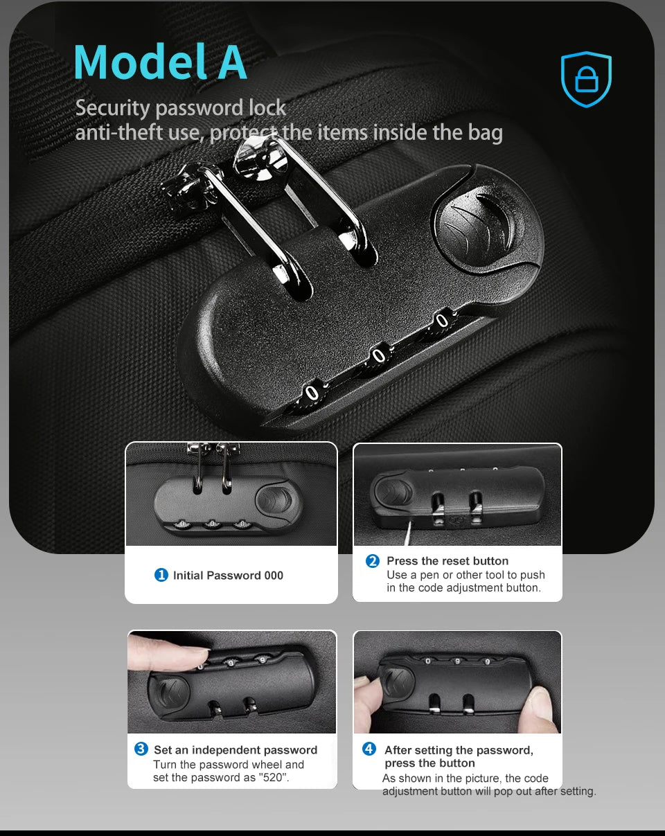 Tigernu Fashion Chest Bags Men High Quality Crossbody Bag Splashproof Chest Bag Anti-theft USB Charging Casual Shoulder Bag Male