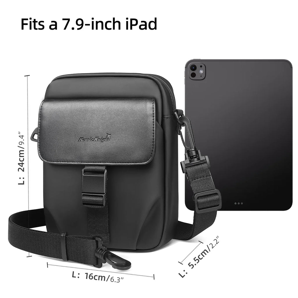 HK Men's Side Shoulder Bag Water-resistent Crossbody Bag For Men Travel Passport Wallet Mini Cell Phone Bag Pouch Sling Packs