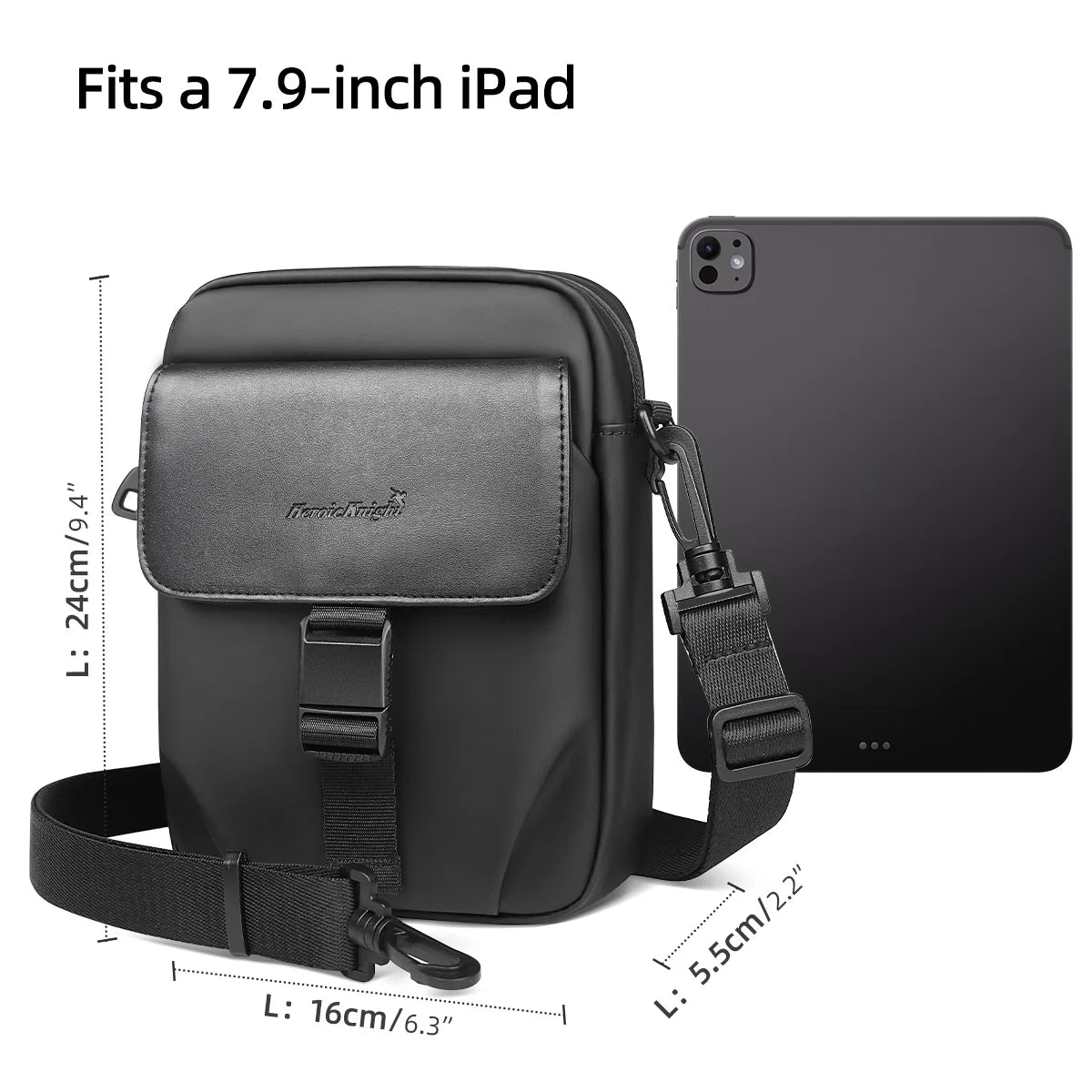 HK Men's Side Shoulder Bag Water-resistent Crossbody Bag For Men Travel Passport Wallet Mini Cell Phone Bag Pouch Sling Packs
