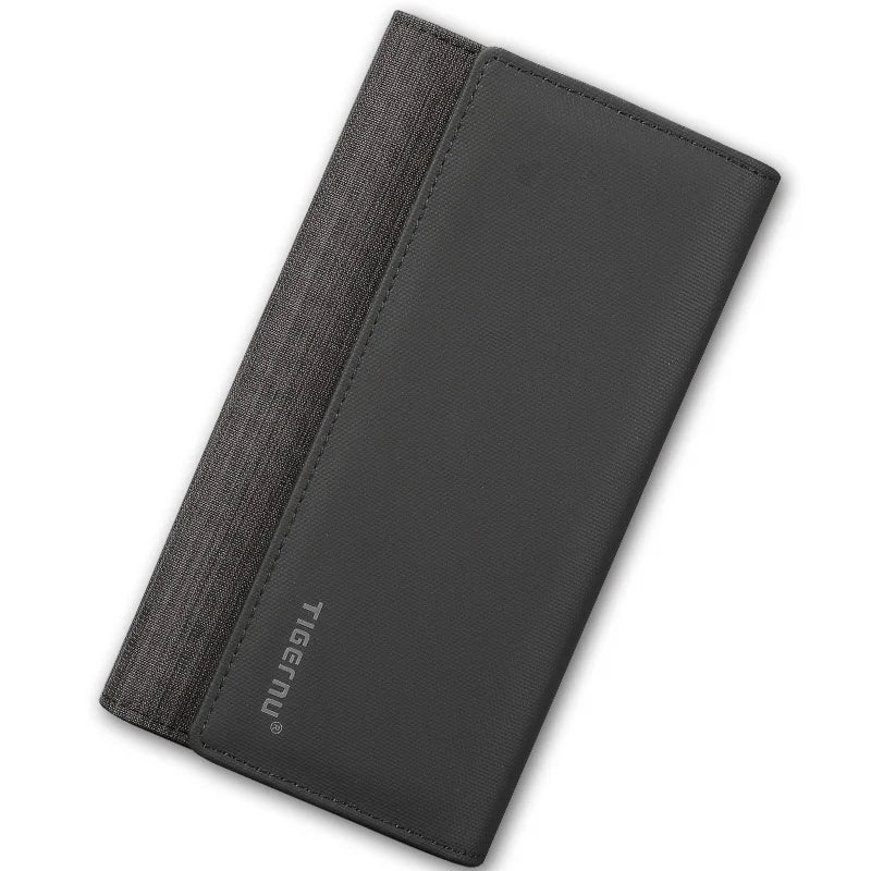 Tigernu Wallets Men Long Purses Male Handbags Coin Purse Cards Holder Oxford Billfold Wallet With Gift Box Money Clips Mens Bags
