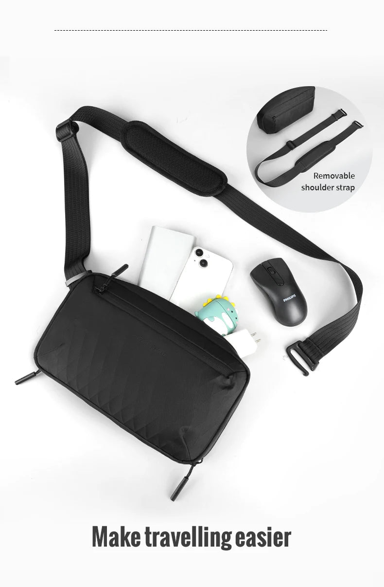 HK Ultra-light Crossbody Sling Bag Man Waterproof X-Pac Fabric Men's Shoulder Bag Outdoor Travel Phone Pouch for Hiking Trekking