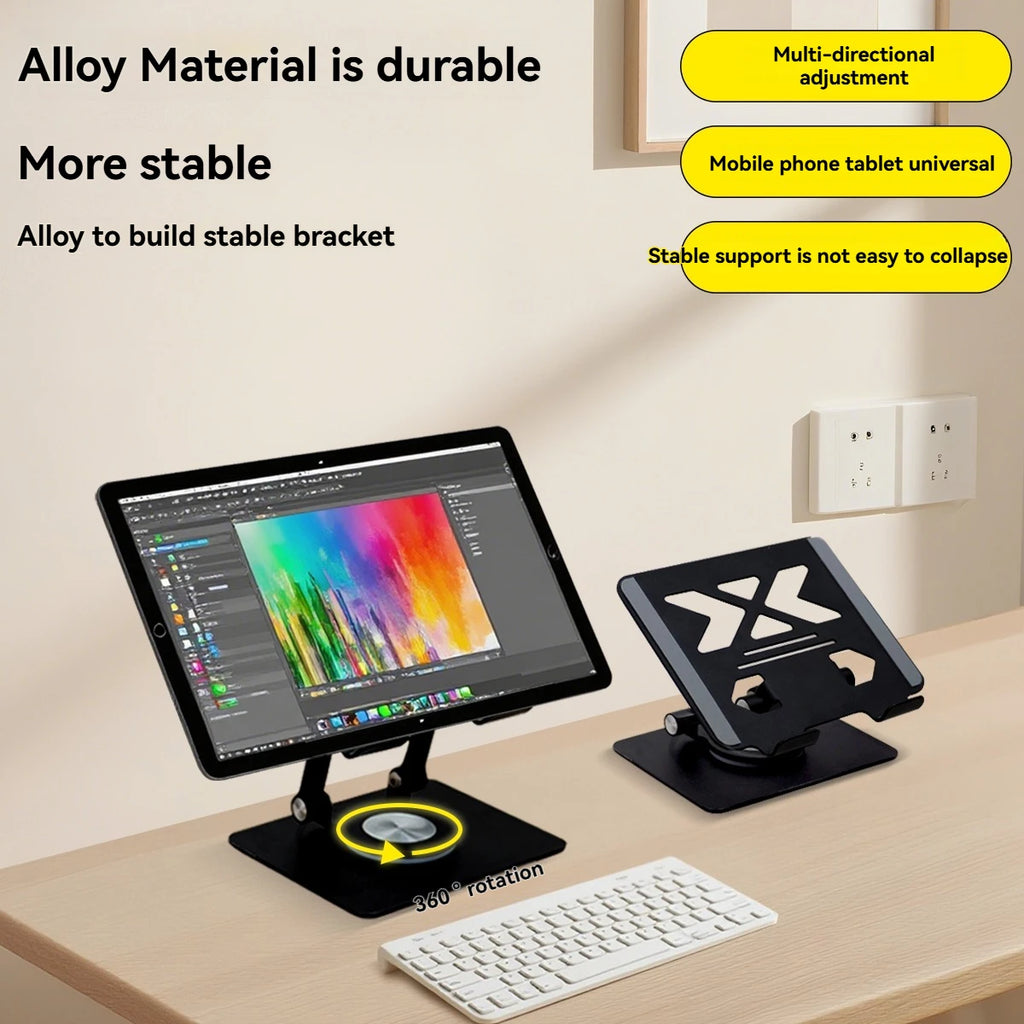 P2029 Tablet Computer Bracket 12.9-inch Aluminum Alloy Metal 360° Rotating Lifting Lazy Desktop Mobile Phone Support Bracket