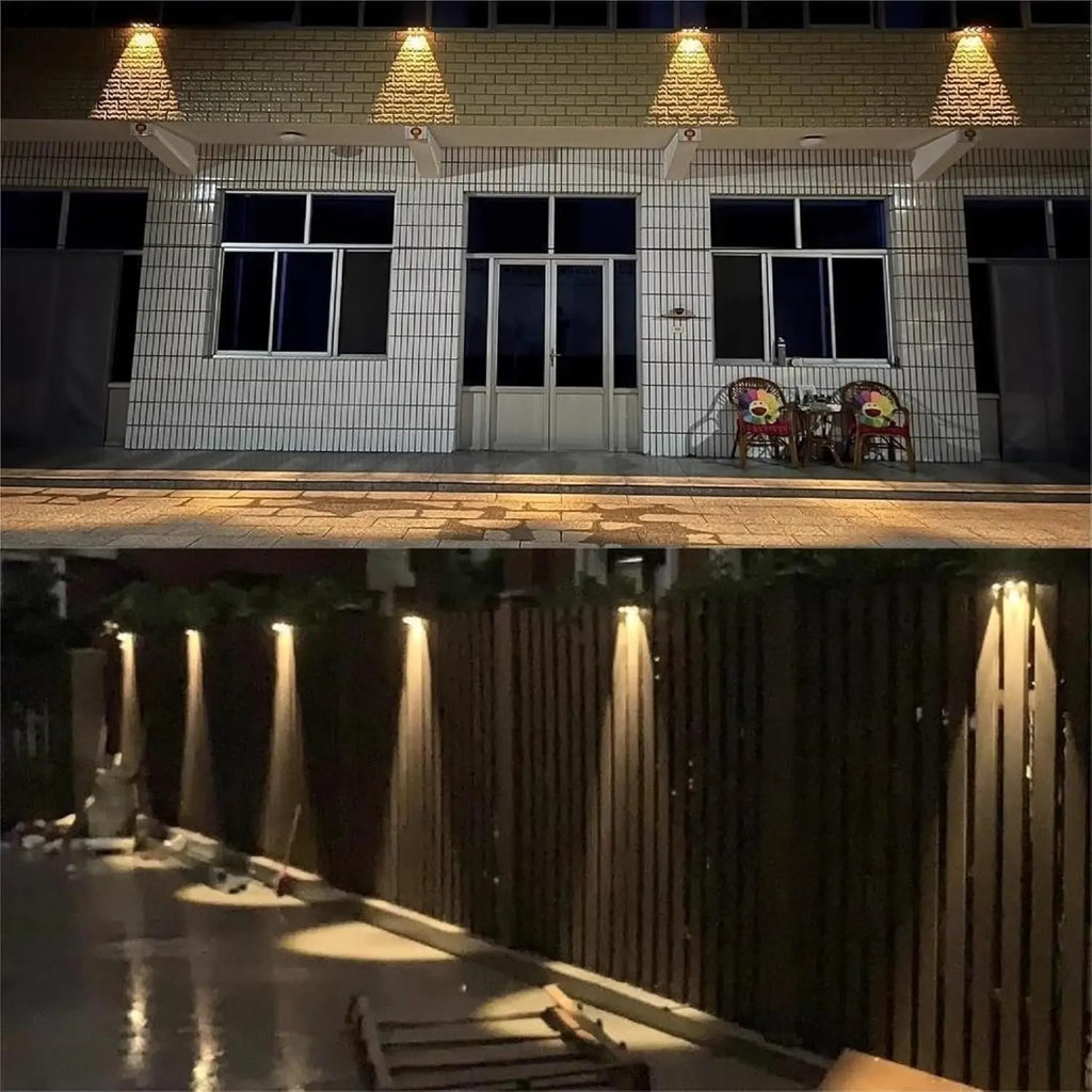 Solar Wall Lights Solar Lights Outdoor Waterproof Glow LED Fence Lights for Backyard Patio Deck Railing Stair Handrail Pool Wall