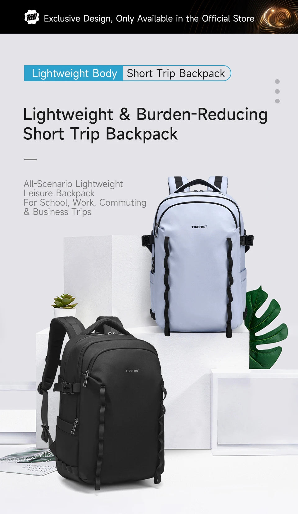 Tigernu School Backpacks For Men Bags For Travel Backpacks Women Nylon Bags For School Knapsack Girls 15.6 Laptop Backpacks Male