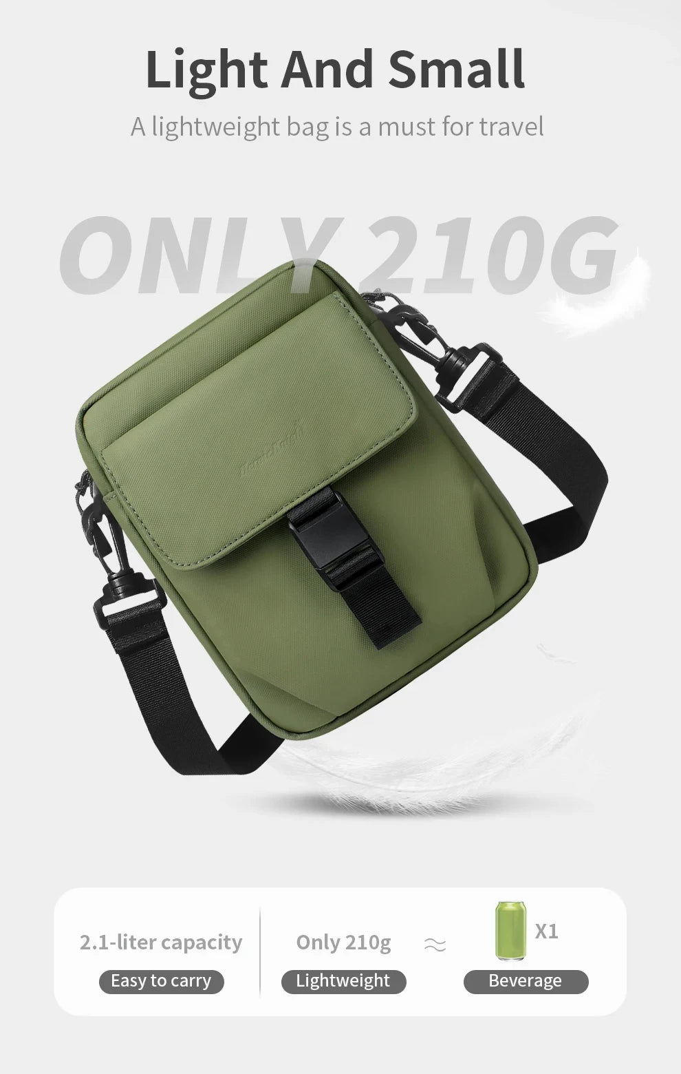 HK Waterproof Crossbody Bags for Men Lightweight Men's Shoulder Bag Mini Phone Pouch Messenger Commuting Bag Sling Packs Satchel