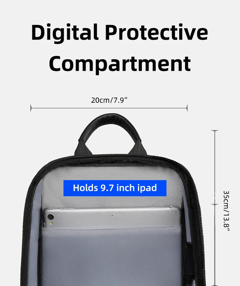 HK Minimalist Crossbody Bag Lightweight Men's Shoulder Bag With USB Port Anti-theft Business Bags for Man Waterproof Daily Pack