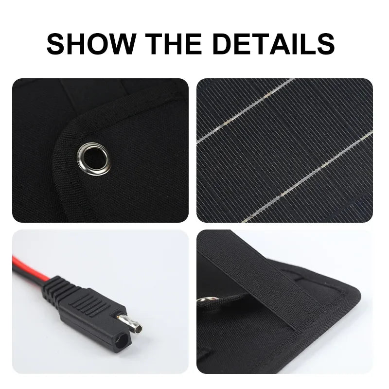 50W Solar Panel Trickle Charger For Car Battery Solar Battery Maintainer Car Truck Boat RV Motorcycle Marine Trailer Power Bank