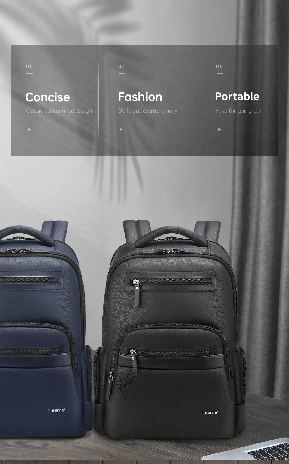 Tigernu Travel Backpack Bags 15.6inch Laptop Backpacks For Men Waterproof School Backpacks Business Bags Knapsack Connect Series
