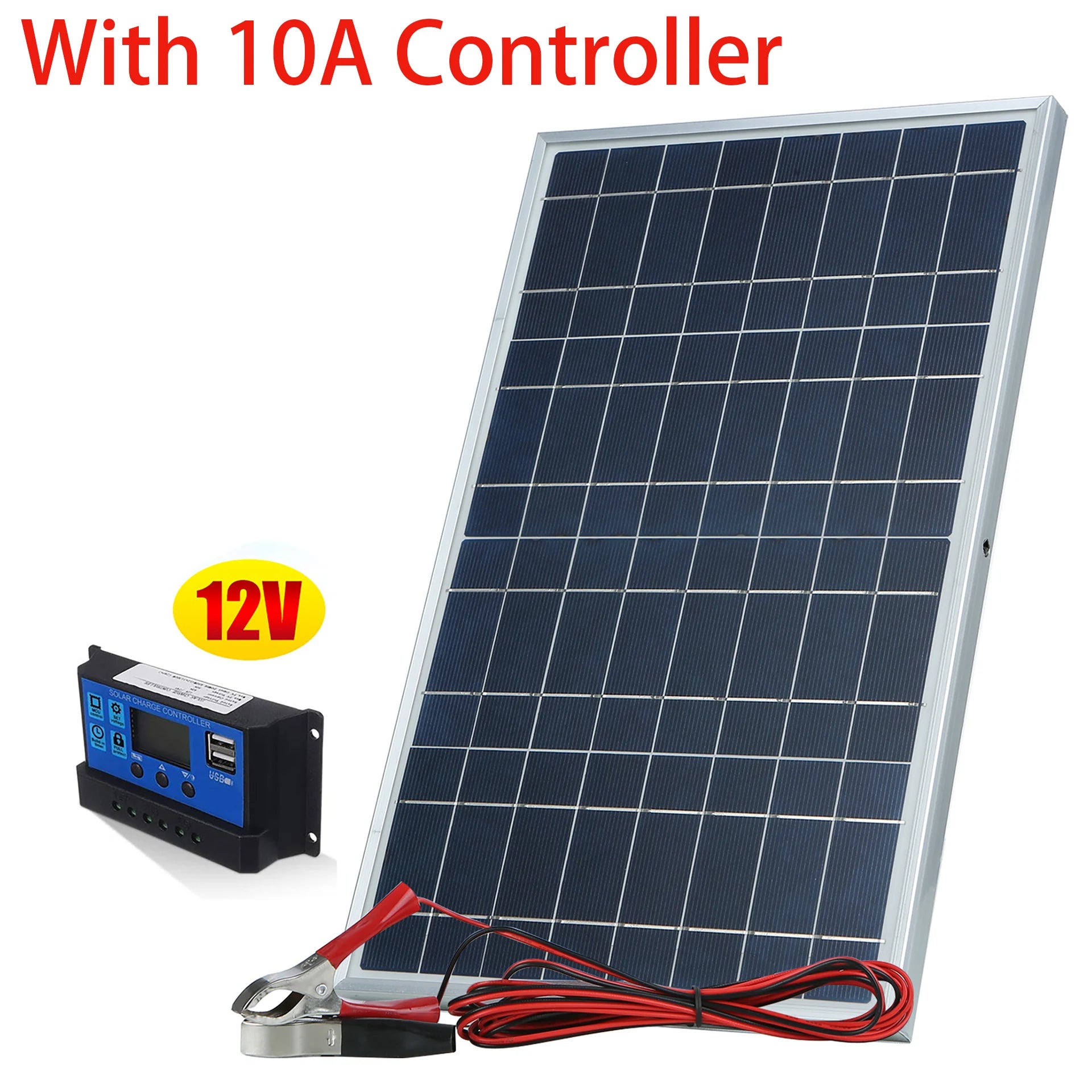 20W/H Solar Panel Kit Complete12V Polycrystalline Power Portable Outdoor Rechargeable Solar Cell Solar Generator for Home