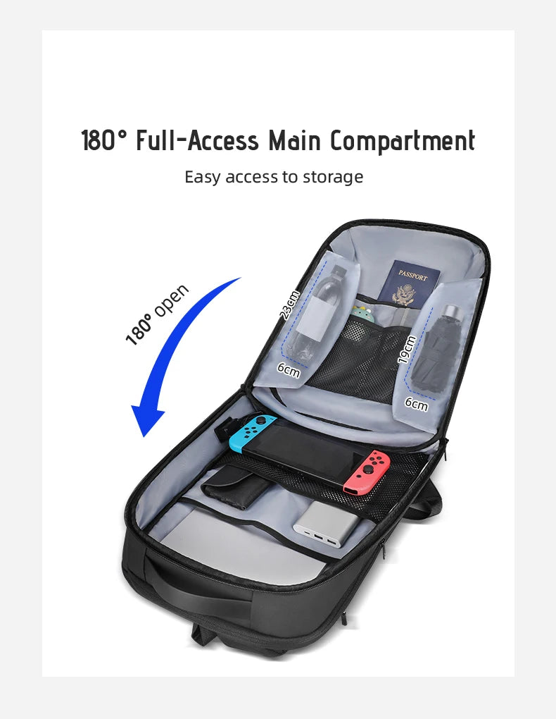 HK Minimalist Business Backpack Men Large Capacity Travel Backpack Waterproof 15.6 inch Laptop Bag with USB Port Daily Rucksack
