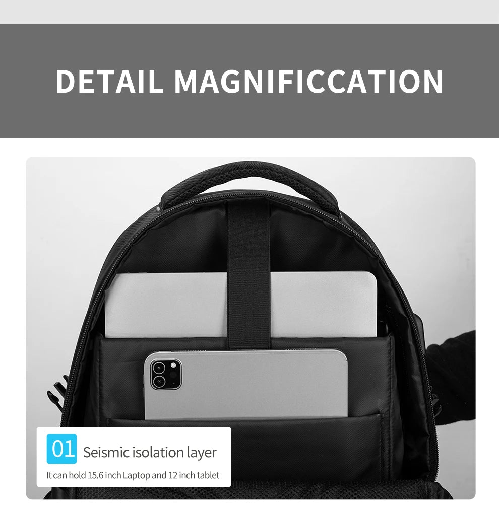HK Casual 15.6 inch Laptop Backpack Men Large Capacity School Bags Business Travel Backpack Student Sports Backpack YKK Zippers