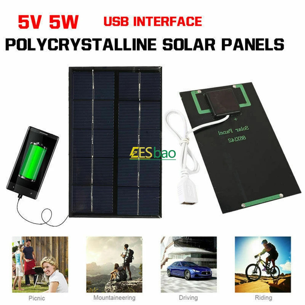 5V 5-35W Portable Solar Panel USB Charger For Phone Power Bank Outdoor Camping RV Sunpower  solar panel usb