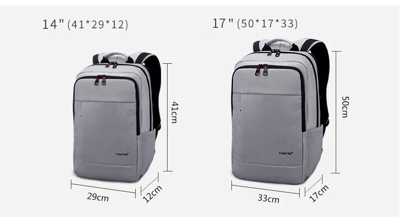 Tigernu 17inch Backpack Male Anti-theft Men Backpack Travel Bags Waterproof Nylon Backpack Bags Men Student Schoolbags Knapsack