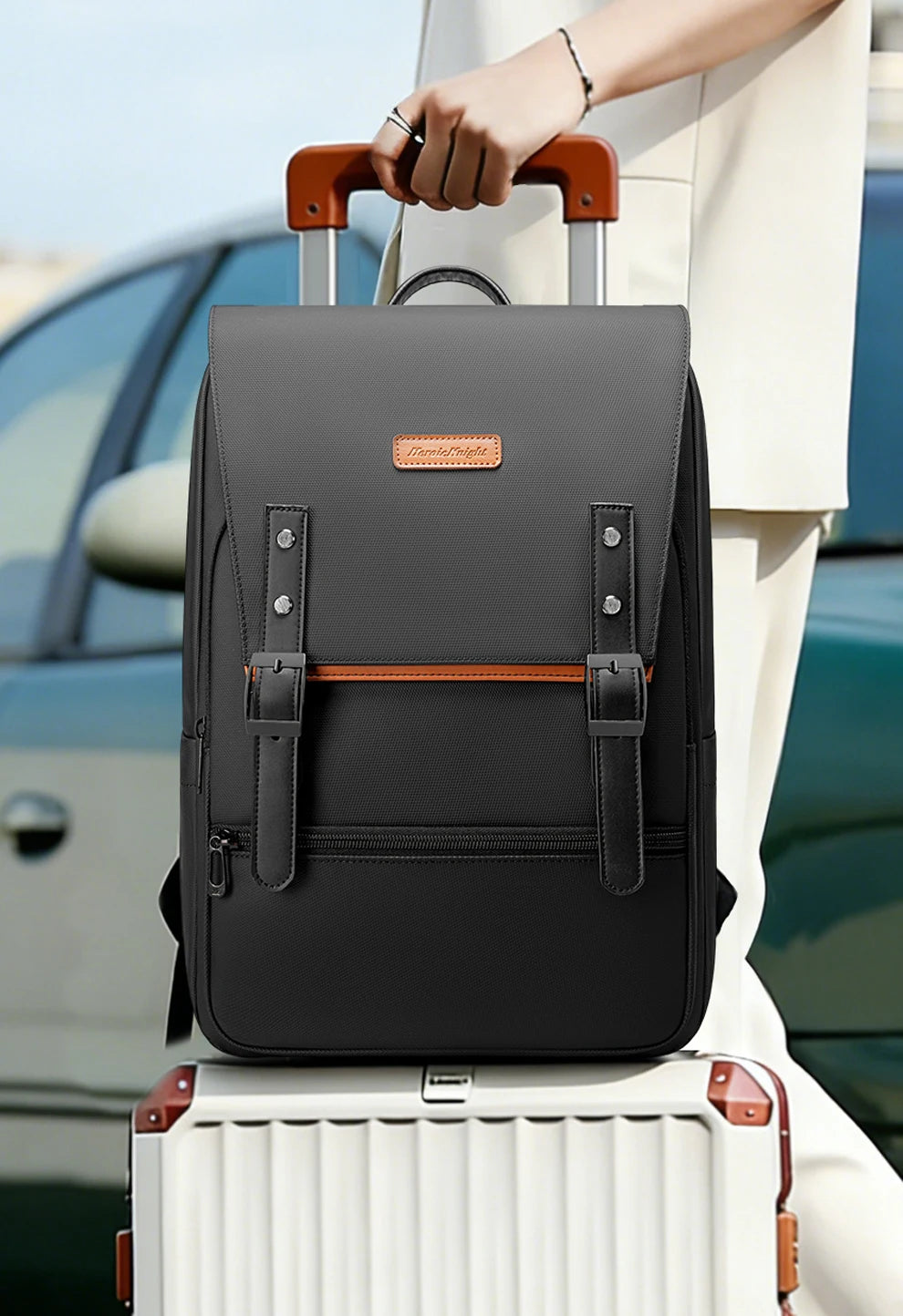 HK Stylish Business Backpack for Men Waterproof 15.6 inch Laptop Backpack Travel School Bag Large Capacity Daypack Computer Bag