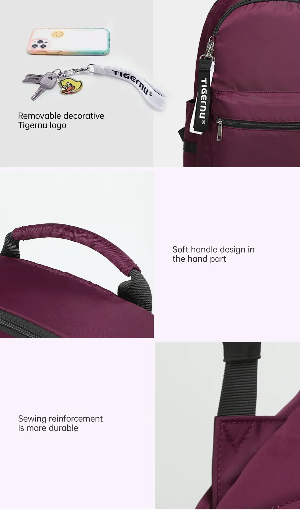 Tigernu Girl's Schoolbags Waterproof Women's Backpack Bags 15.6inch Laptop Backpack Multi-color Female Travel Backpacks Women