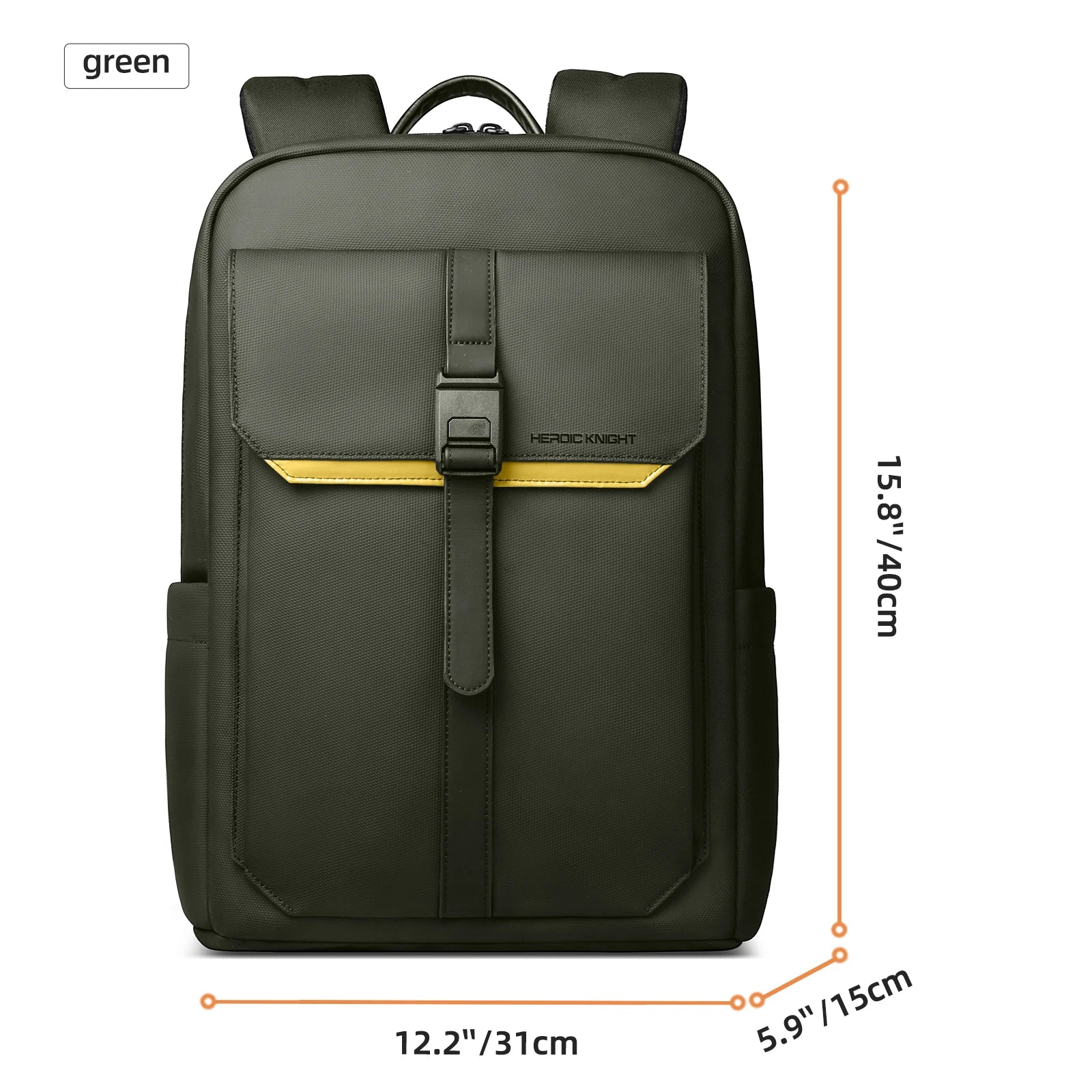 HK Vintage Flap Backpack for Men Waterproof 15.6 inch Laptop Backpack Casual College School Computer Bag Travel Backpack Daypack