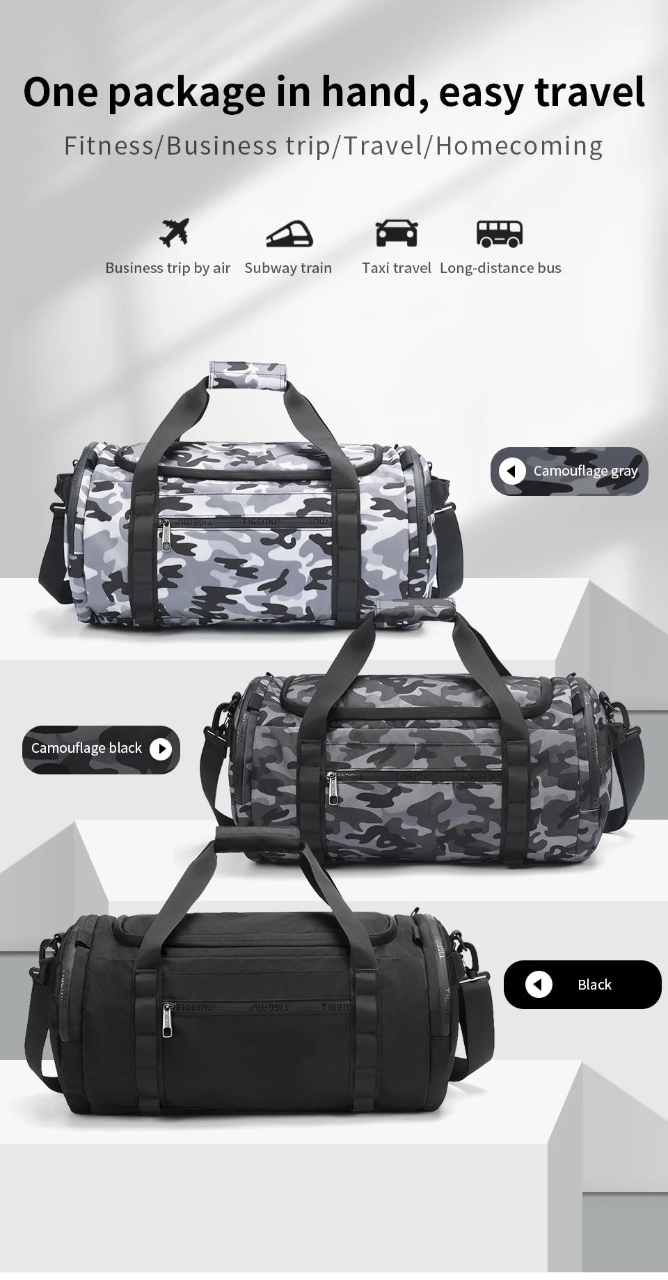 Tigernu Sports Bags Men Gym Bags For Fitness Training Outdoor WaterProof Bags Male Messenger Bag Travel Bags For Men Handbag Men