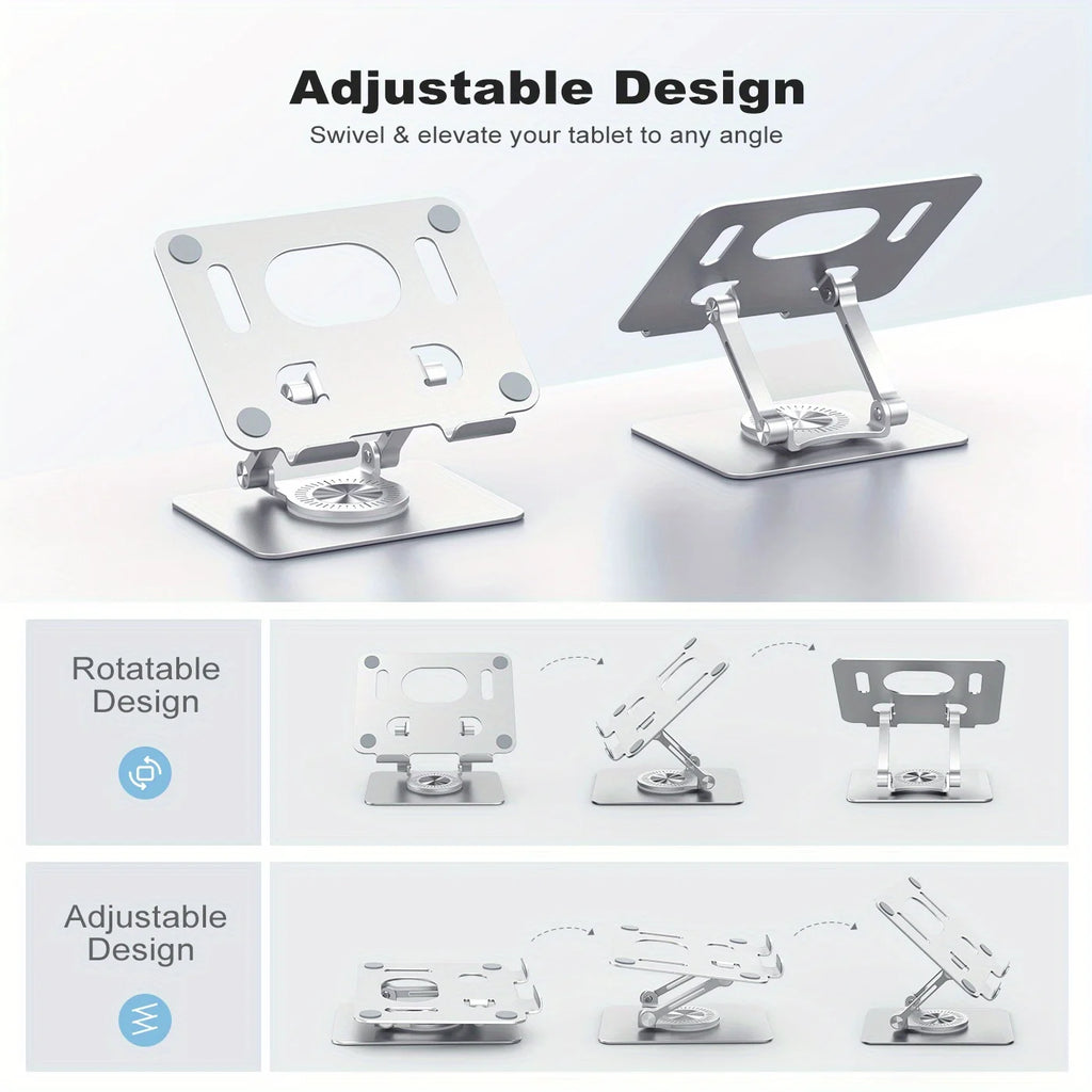 tablet Stand, Swivel Tablet Stand With 360 Rotating Base, Adjustable Tablet Holder For Drawing, Compatible With IPad Pro/Air