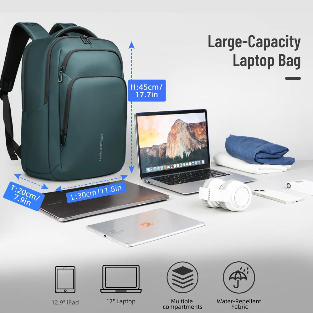 HK-Laptop Backpack Waterproof Embossed Oxford Fabric Large Capacity USB-Equipped Backpack for Commuting School and Business