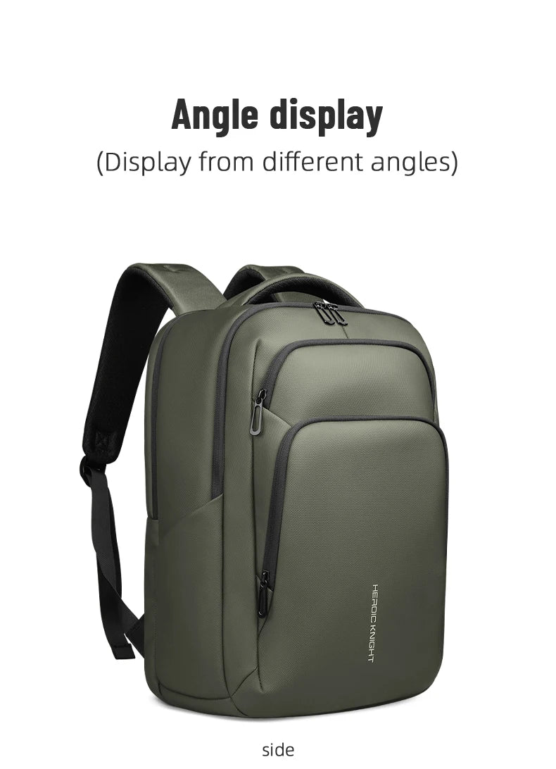 HK Casual Business Backpack for Men Travel Daypack Waterproof 17.3 Inch Laptop Bag for Work Office College Bag with USB Charging